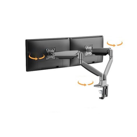 Brateck Dual Screen Heavy Duty Monitor Arm, Matte Silver
