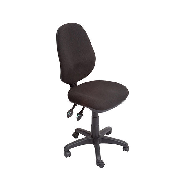 Commercial Grade High Back Ergonomic Operator Chair, Black Fabric