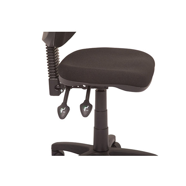 Commercial Grade High Back Ergonomic Operator Chair, Black Fabric