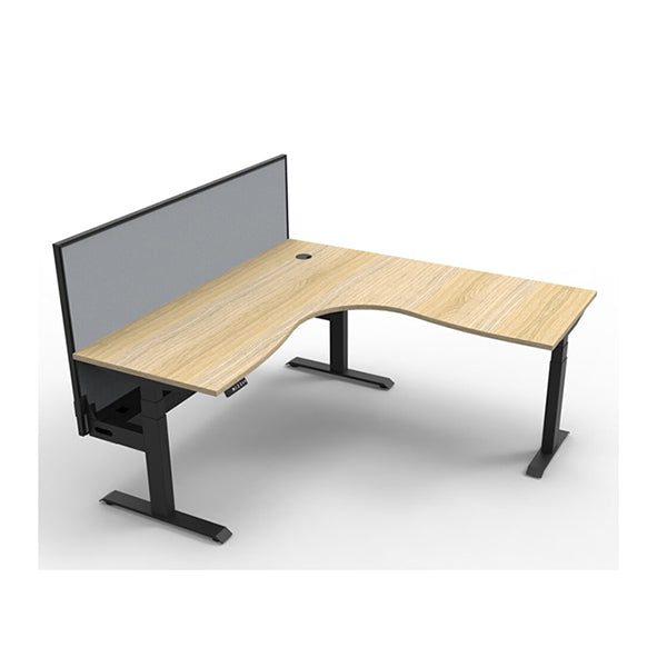 Corner Workstation 1500mm Oak and Black