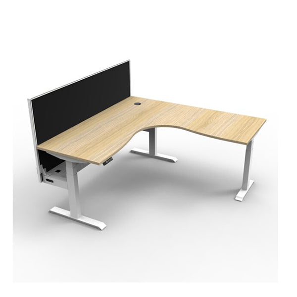 Corner Workstation 1500mm Oak and White