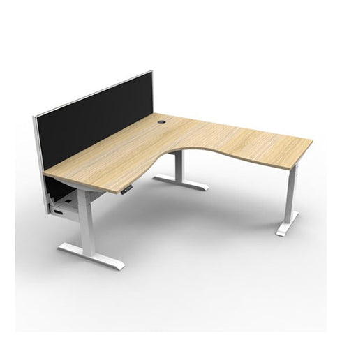 Corner Workstation 1500mm Oak and White
