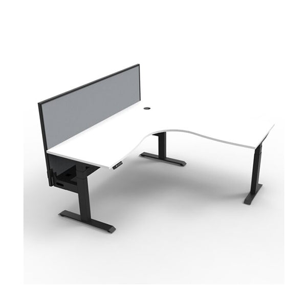Corner Workstation 1500mm White and Black
