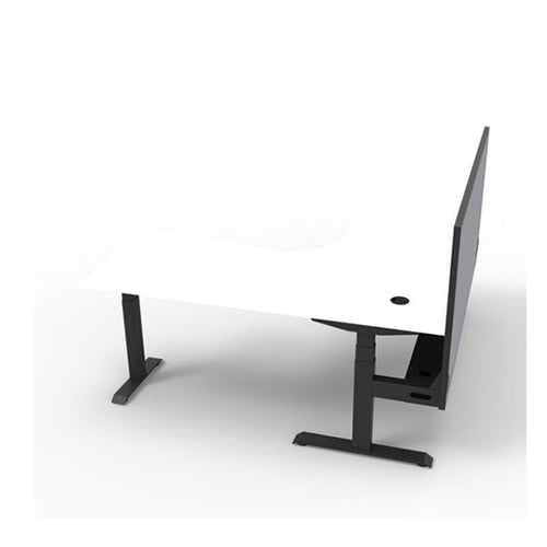 Corner Workstation 1500mm White and Black detail