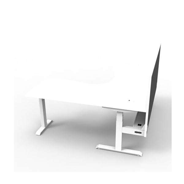 Corner Workstation 1500mm White and White detail