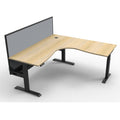 Corner Workstation 1800mm Oak and Black