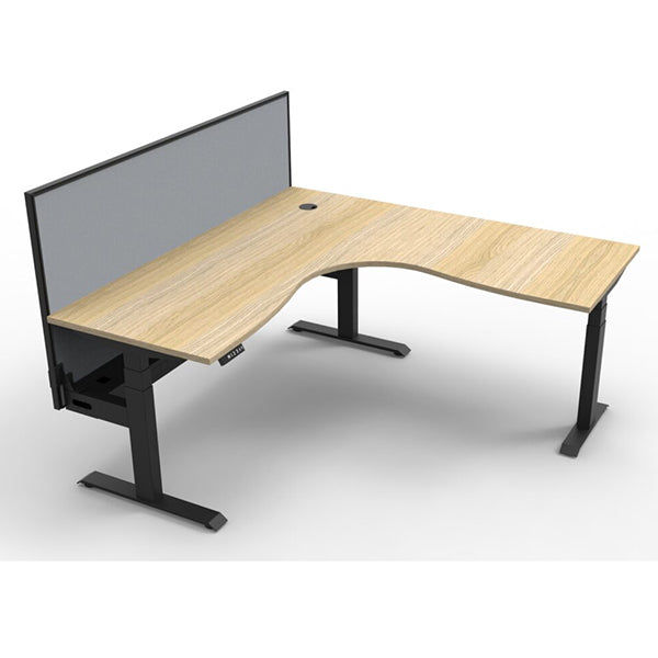 Corner Workstation 1800mm Oak and Black