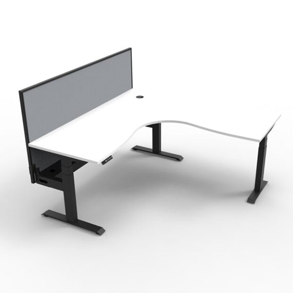 Corner Workstation 1800mm White and Black