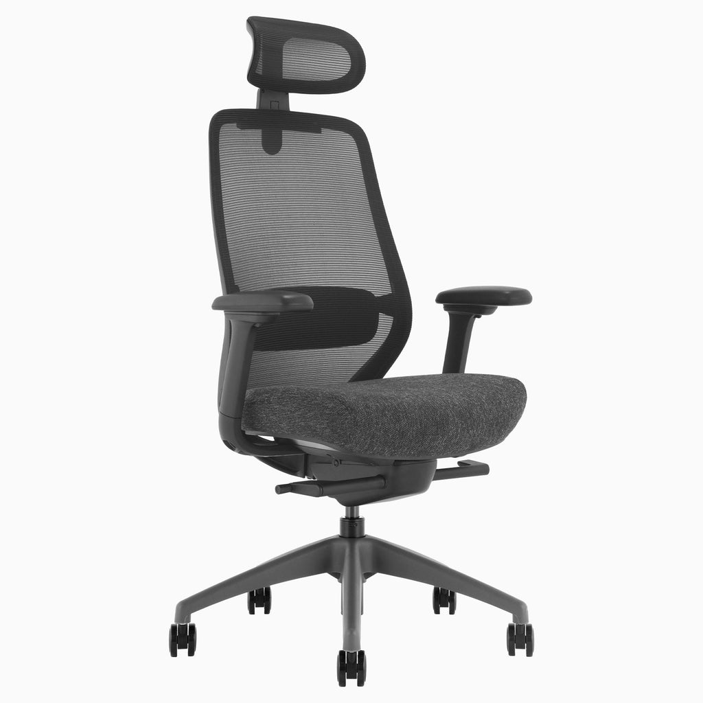 Desky CoilFlex Office Chair in Black with headrest