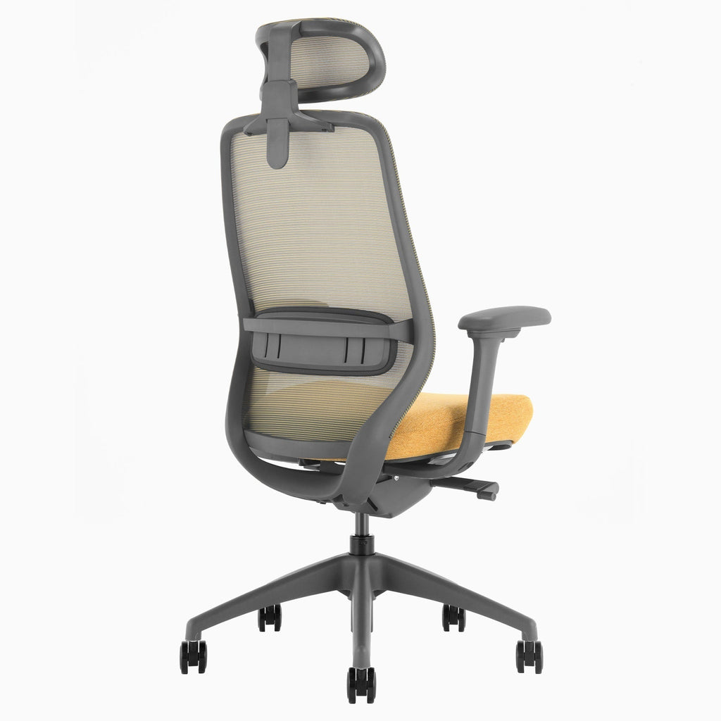 Desky CoilFlex Office Chair Yellow headrest back side