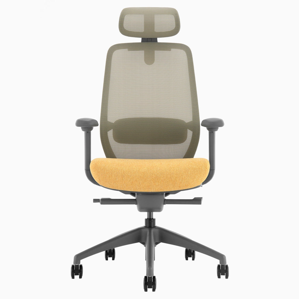 Desky CoilFlex Office Chair Yellow headrest front