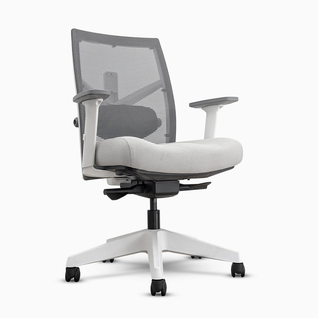 Desky Elite Ergonomic Chair in White / Grey