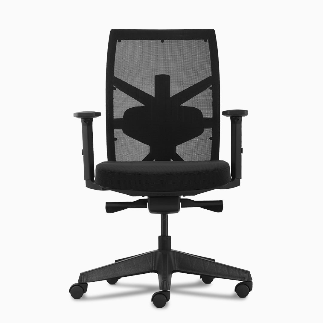 Desky Elite Ergonomic Chair Black front view