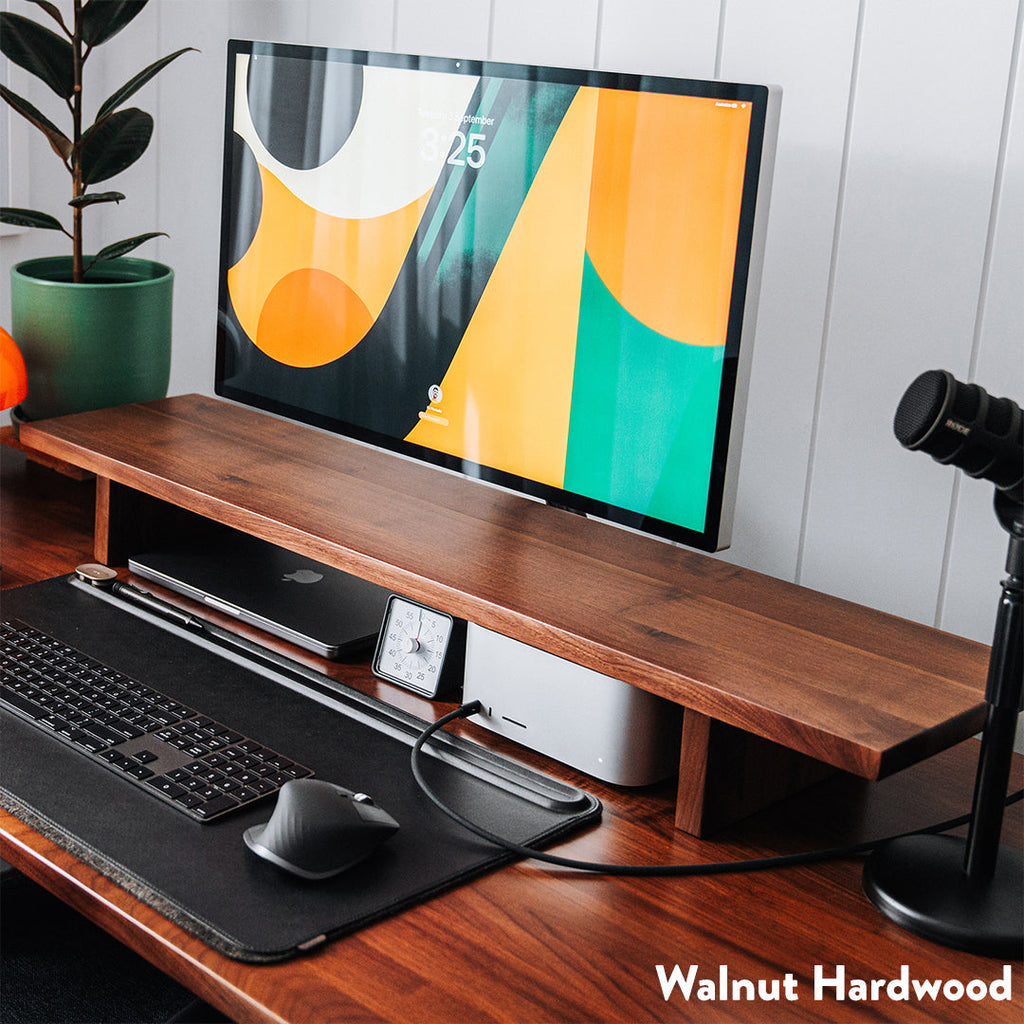 Desky Monitor Stand Walnut Hardwood
