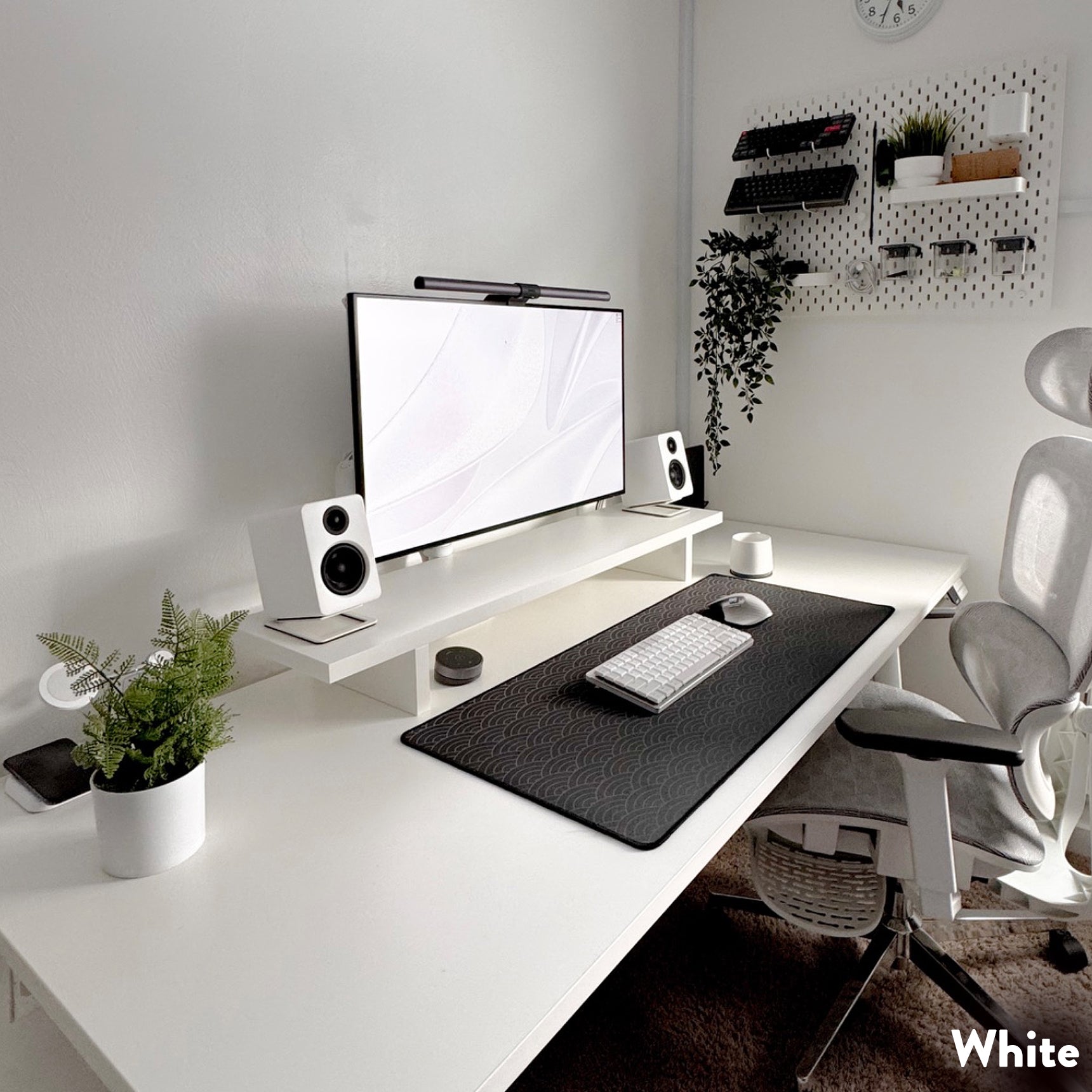 Desky Monitor Stand White