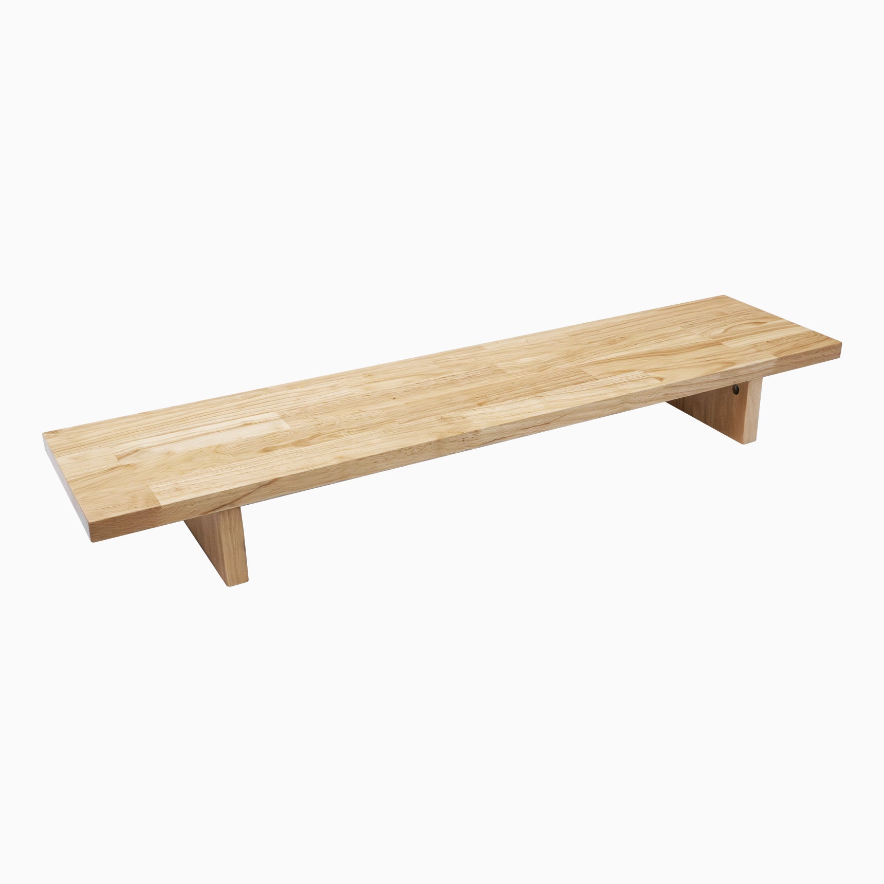 Desky Monitor Stand in Natural Rubberwood
