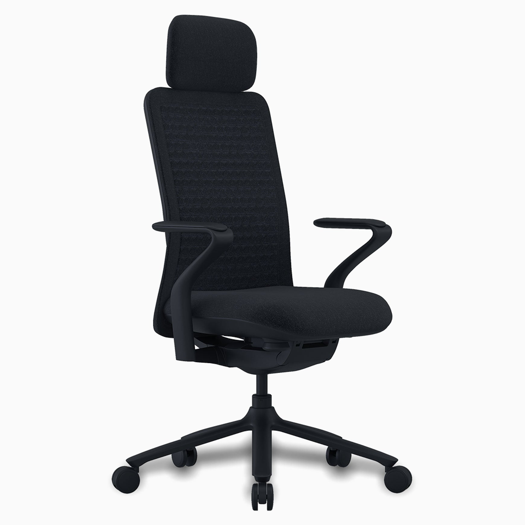 Desky Pro Ergonomic Mesh Chair in Midnight Black with headrest