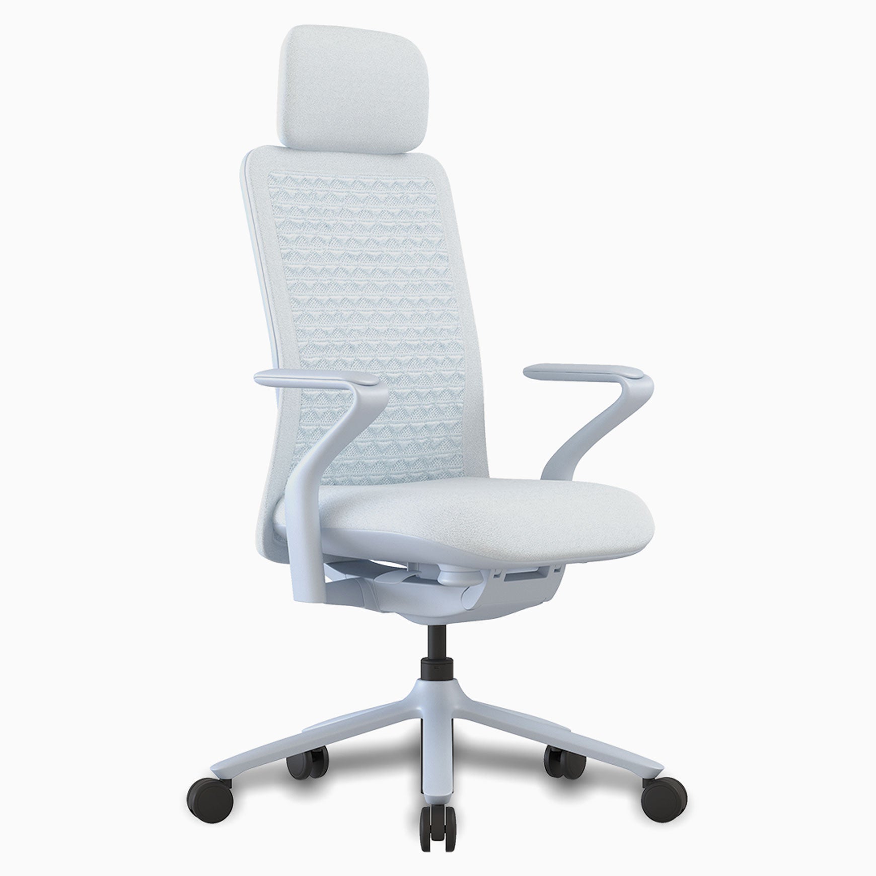 Desky Pro Ergonomic Mesh Chair in Soft White with headrest