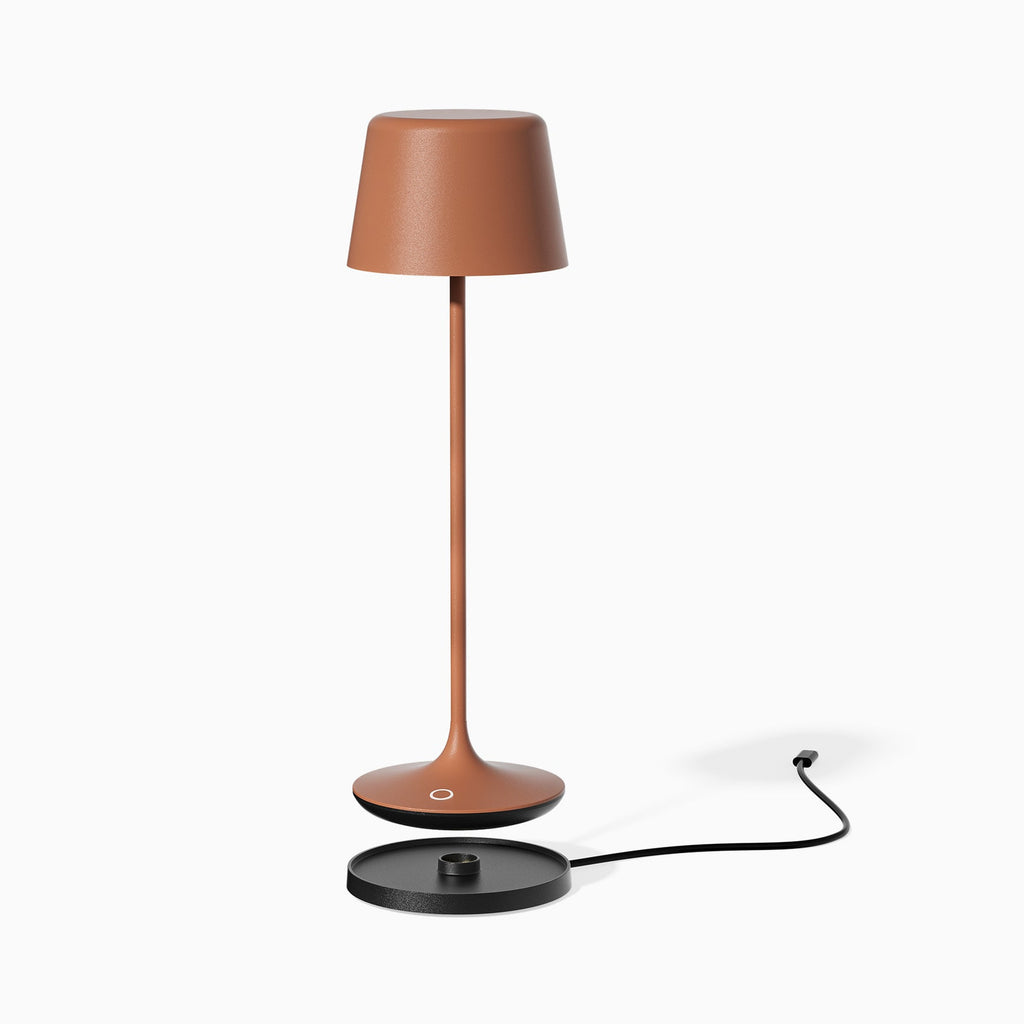 Desky Silhouette lamp Terracotta with charging dock