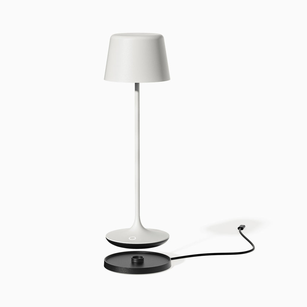 Desky Silhouette lamp White with charging dock