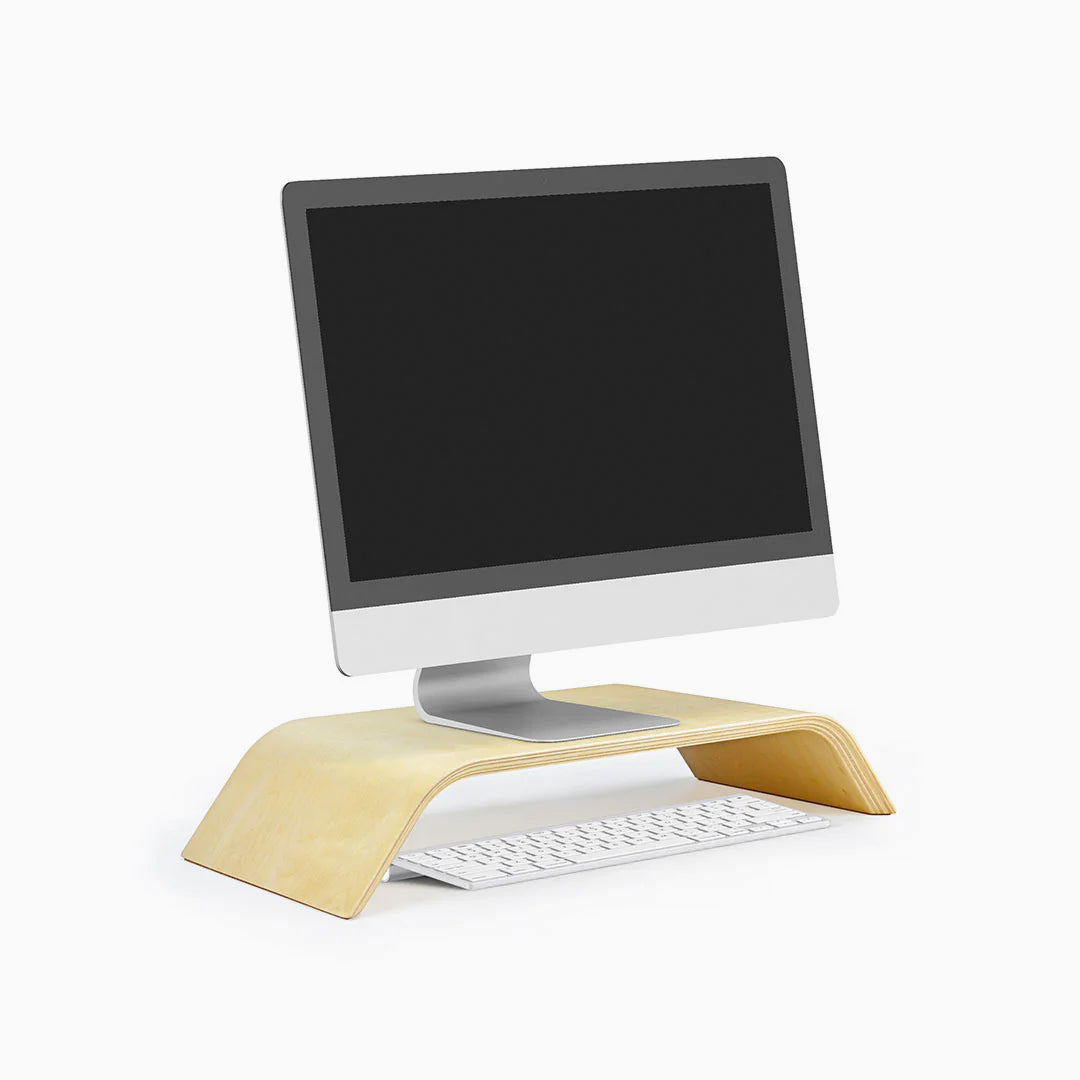 Desky Wooden Monitor Riser in Birch