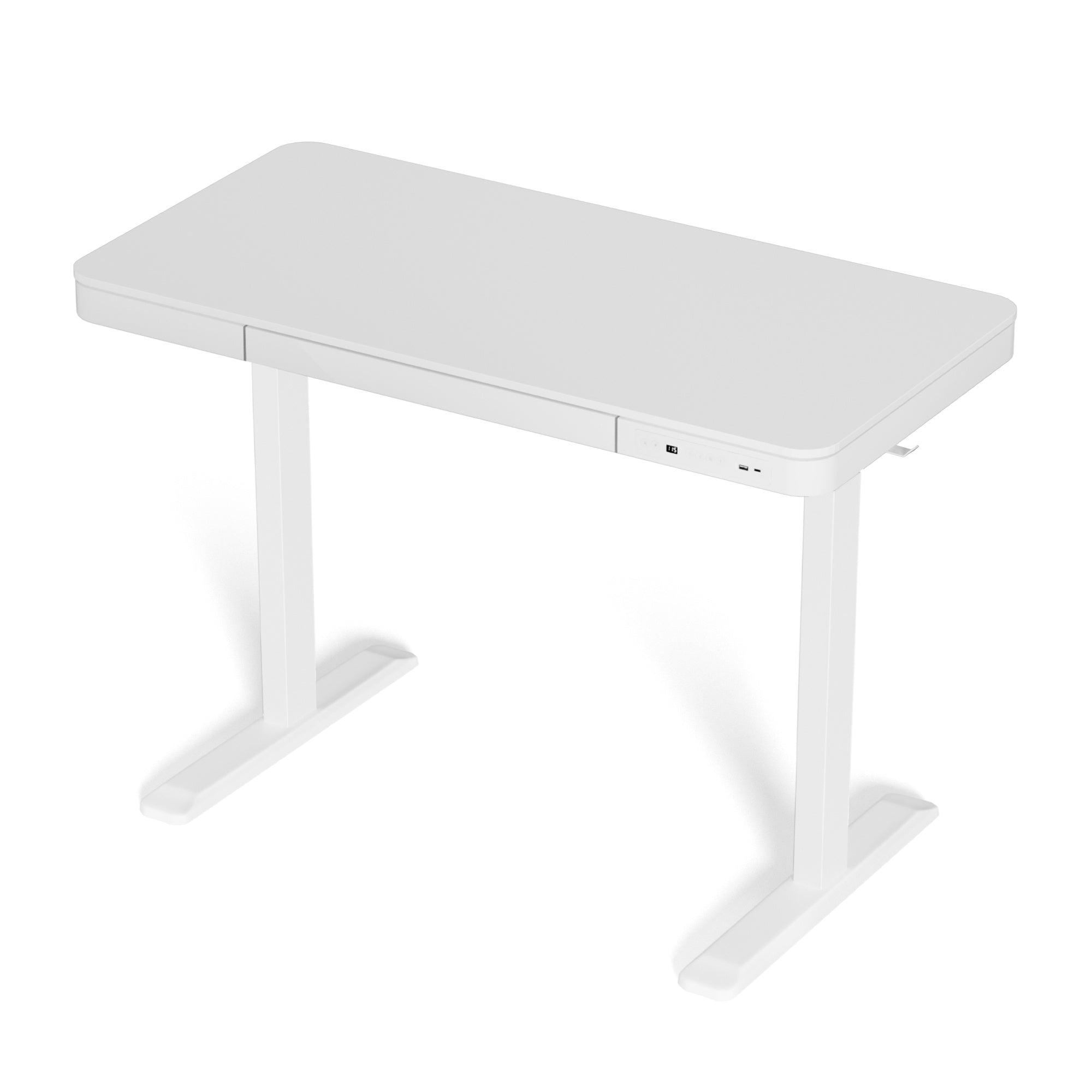 Standing Desk - Motorised with Drawer 120cm, White
