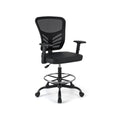 Height Adjustable Swivel Task Drafting Chair with Adjustable Armrests