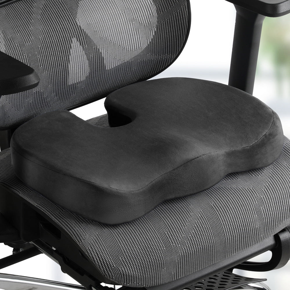 Memory Foam Seat Cushion, Back Pain Relief, Black