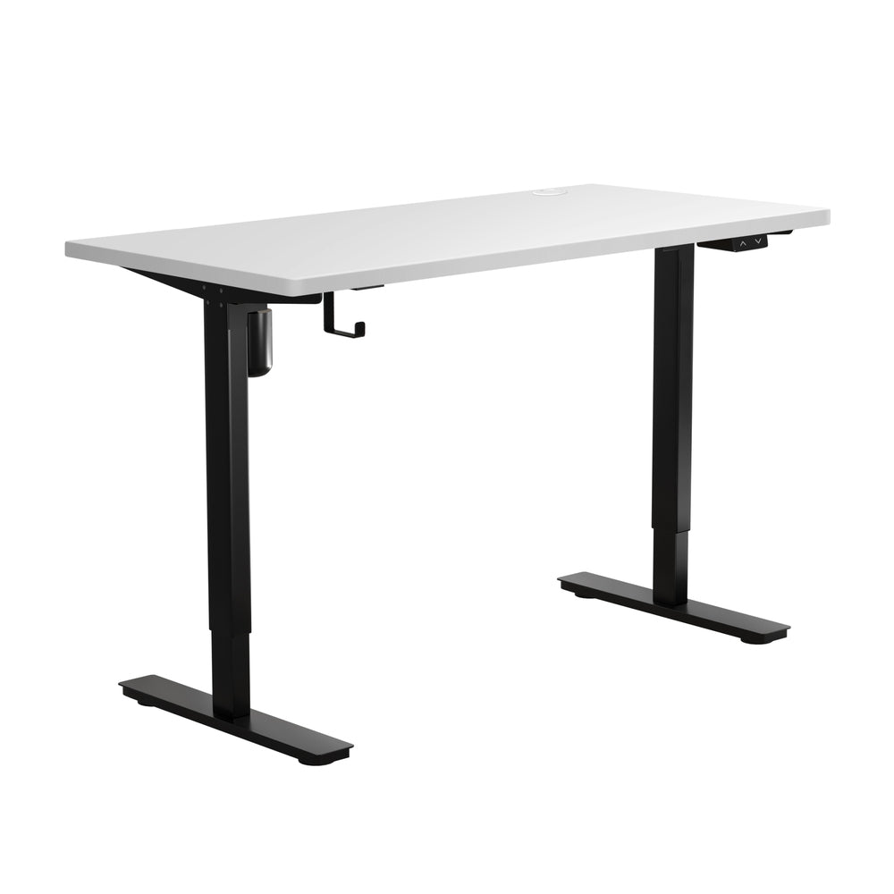 Oikiture Single Motor Standing Desk 140cm in Black and White