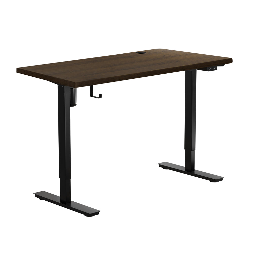 Oikiture Single Motor Standing Desk 140cm in Black and Walnut
