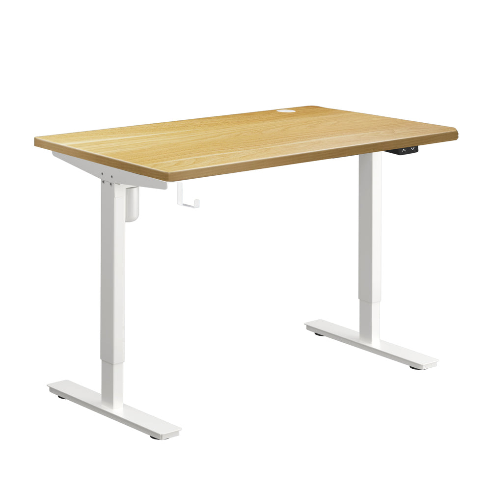 Oikiture Single Motor Standing Desk 150cm in White and Oak