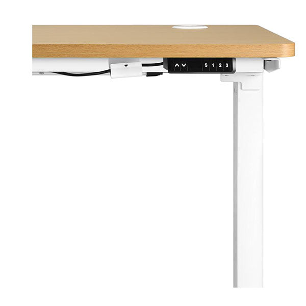 Oikiture Single Motor Standing Desk 160cm White Frame ports