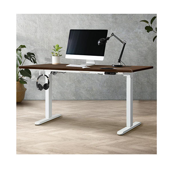 Oikiture Single Motor Standing Desk 160cm White Frame standing height