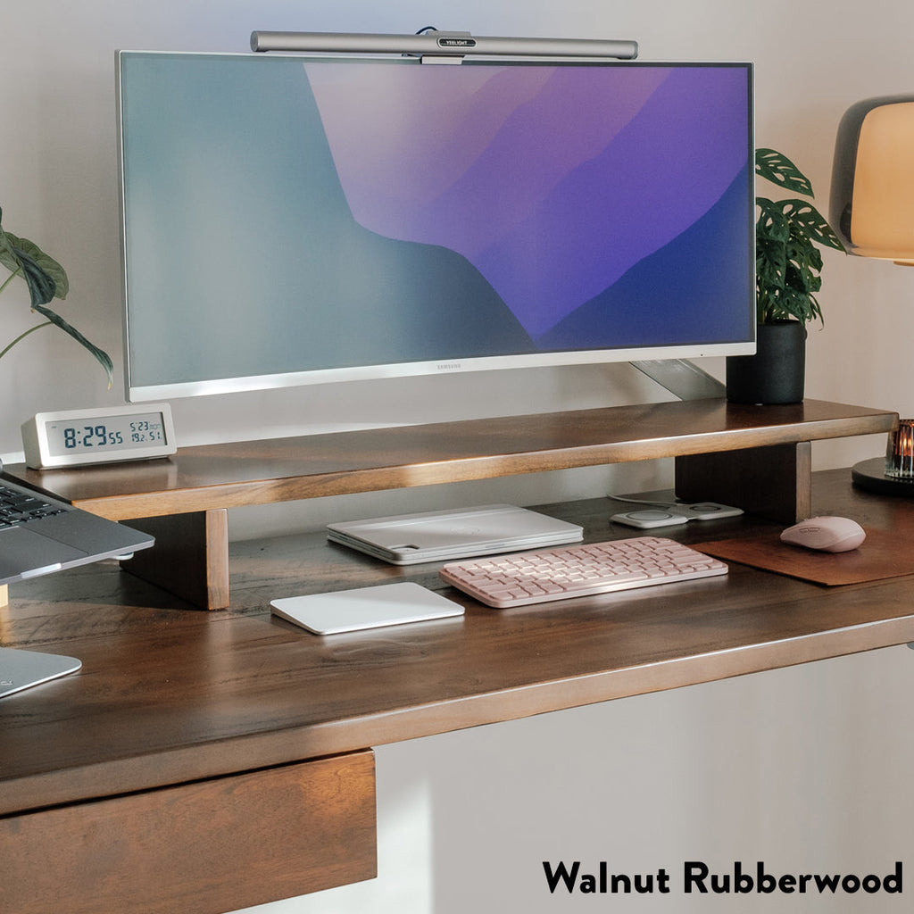 Desky Monitor Stand Walnut Rubberwood