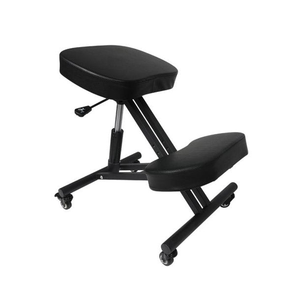 Ergonomic Kneeling Chair Black Adjustable with Casters