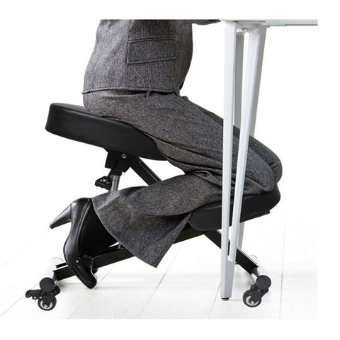 Ergonomic Kneeling Chair Black Adjustable with Casters